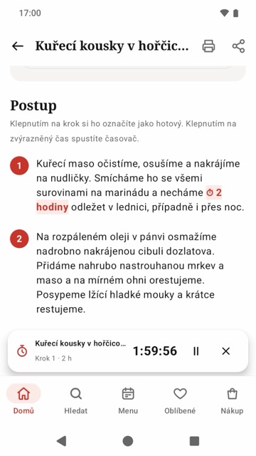 Postup s časovačem